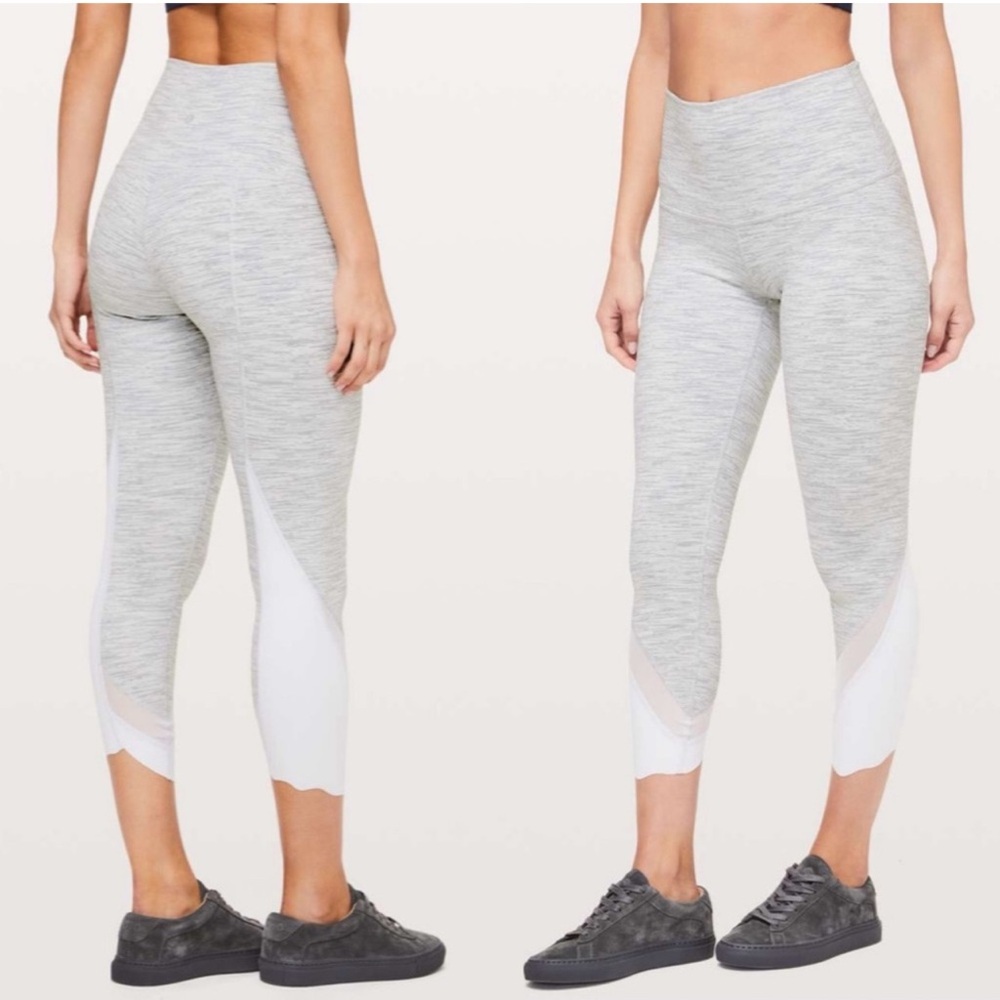 Lululemon Wunder Under Crop High Rise Fold Down Scalloped Legging